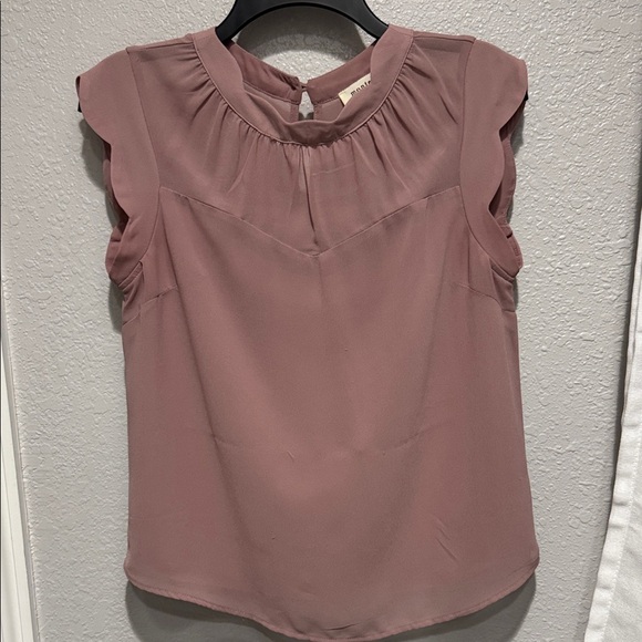 Monteau Tops - Monteau Mauve Cap Sleeve Blouse